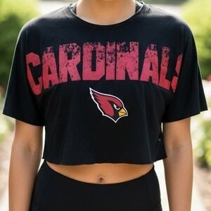 Arizona Cardinals NFL Women's Black Cropped T Shirt NFL Team Apparel Size XL